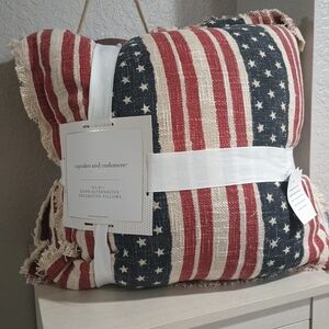 Cupcakes & Cashmere Patriotic Striped and Starred Pillows